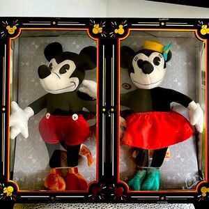 Mickey and Minnie Plush Dolls Retro 1933